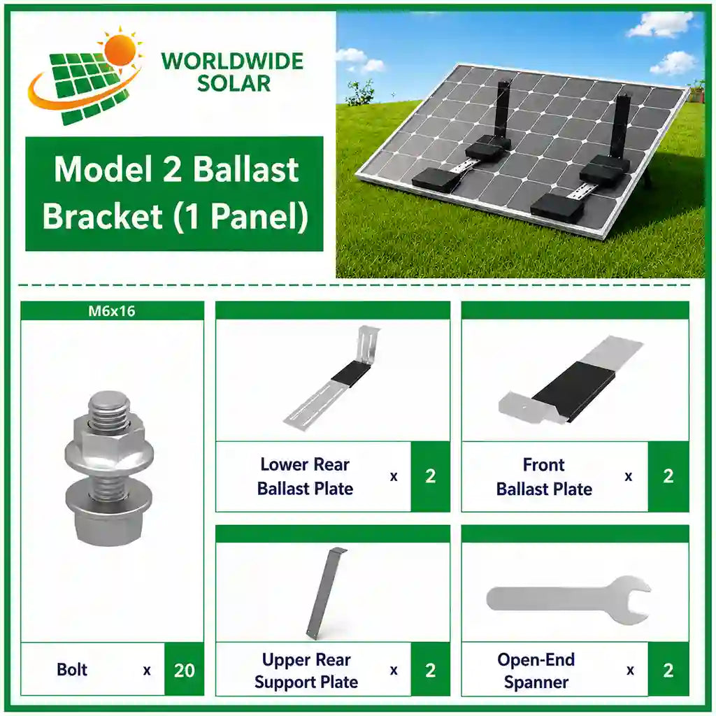 Worldwide Solar Model 2 – 20° ZAM Ballast Mounting System – Full Pallet